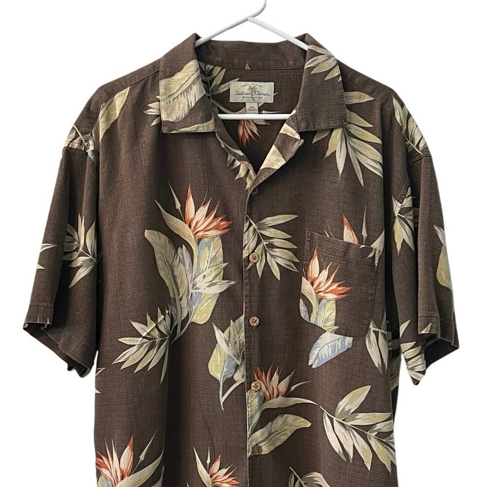 Island Shores Men's Hawaiian Shirt XXL BIRD OF PARADISE Button Down Short Sleeve